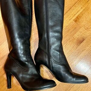 Lauren Ralph Lauren Black Leather Knee-High Boots